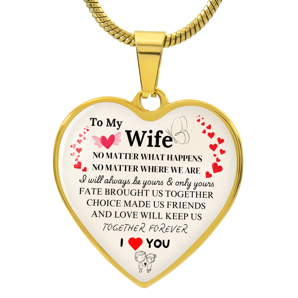 Together Forever Graphic Heart Necklace