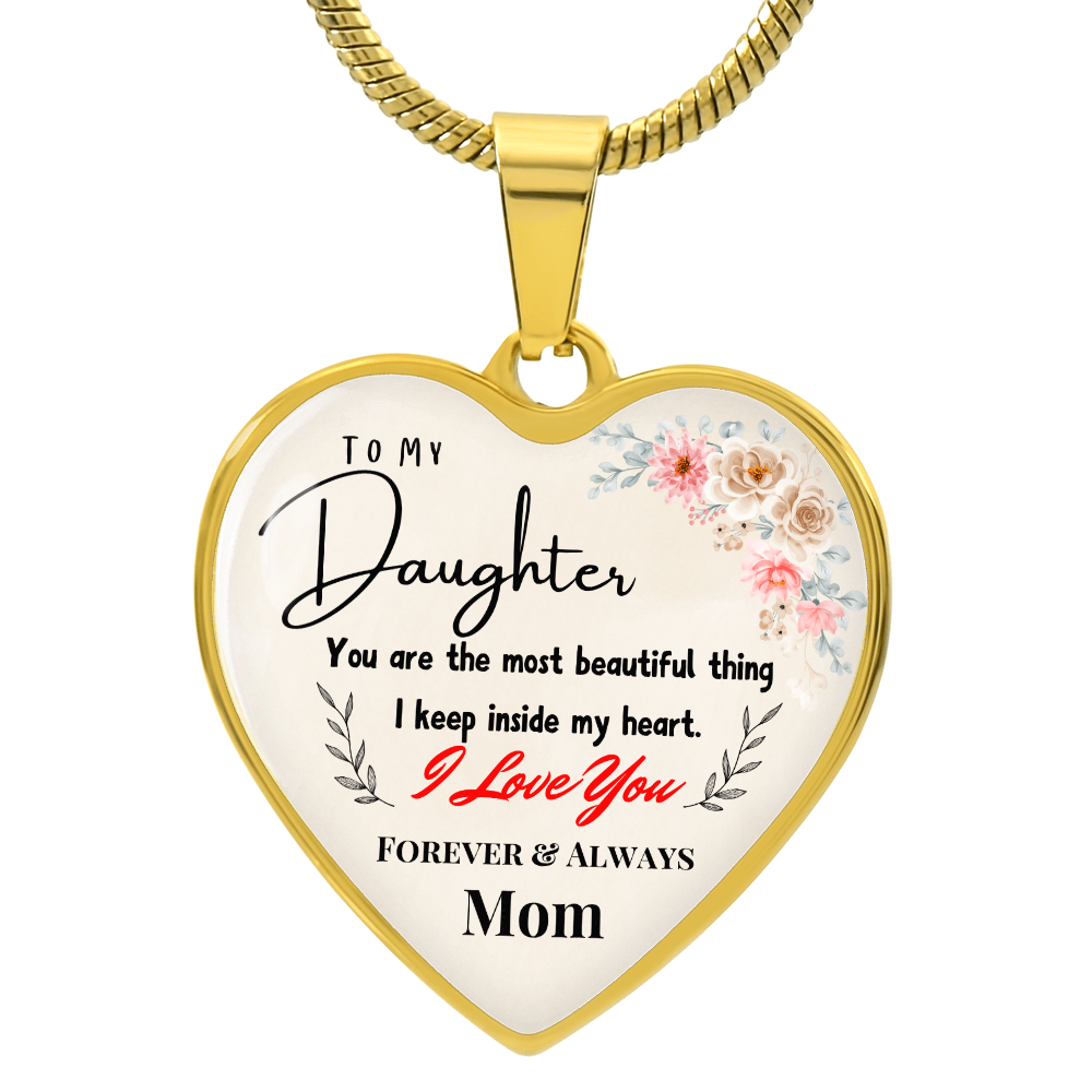 Forever in My Heart - A Mother's Love Graphic Heart Necklace