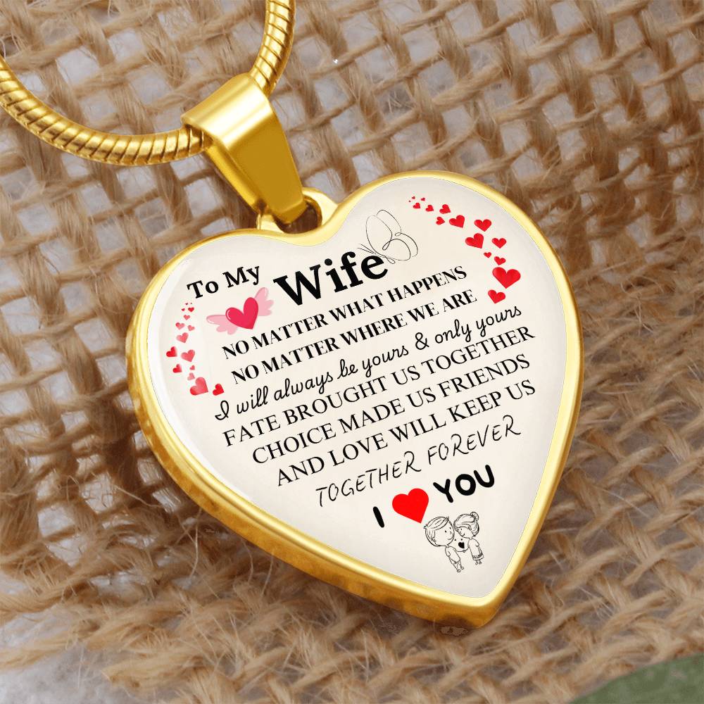 Together Forever Graphic Heart Necklace