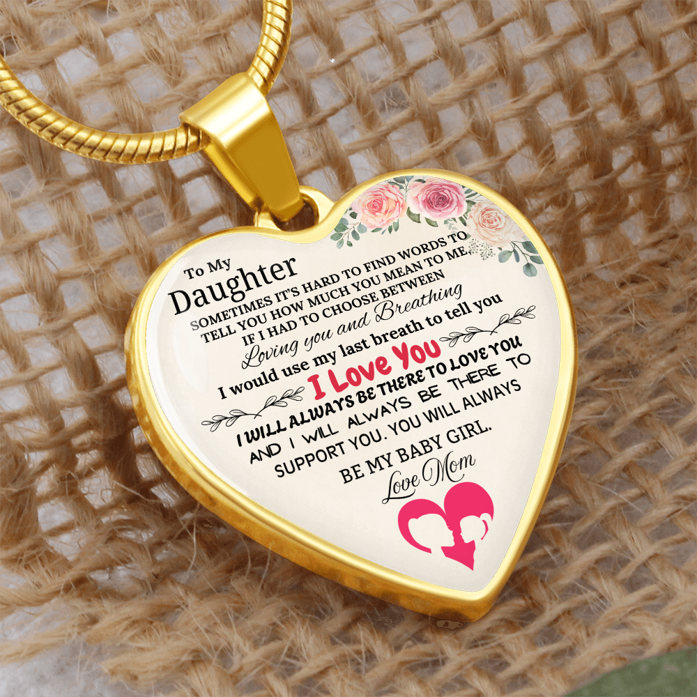 Forever My Baby Girl - To My Daughter Graphic Heart Necklace