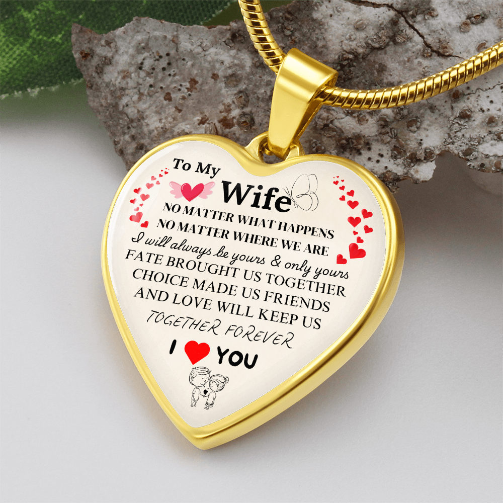 Together Forever Graphic Heart Necklace