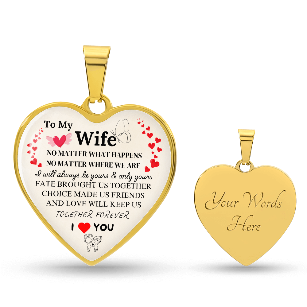 Together Forever Graphic Heart Necklace