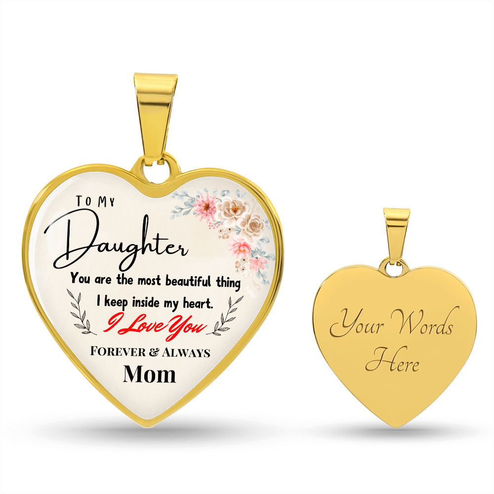 Forever in My Heart - A Mother's Love Graphic Heart Necklace