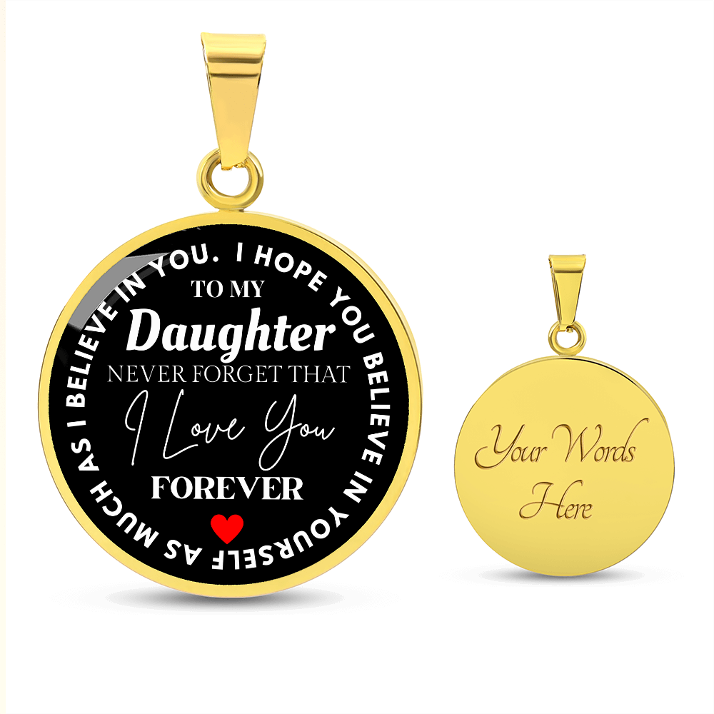 Never Forget I Love You - Circular Graphic Necklace