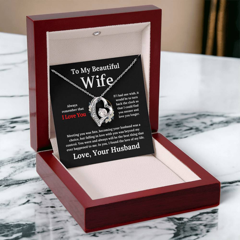 To My Beautiful Wife - Forever Love Necklace