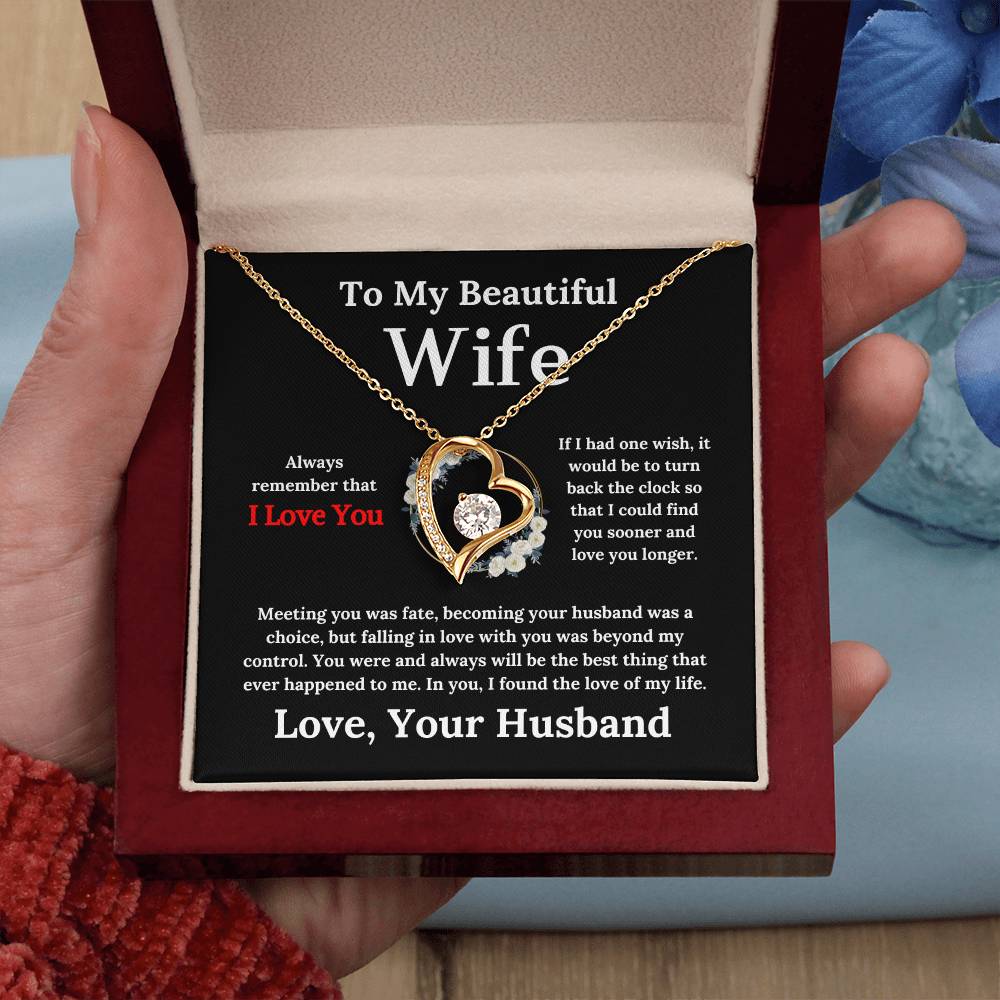 To My Beautiful Wife - Forever Love Necklace