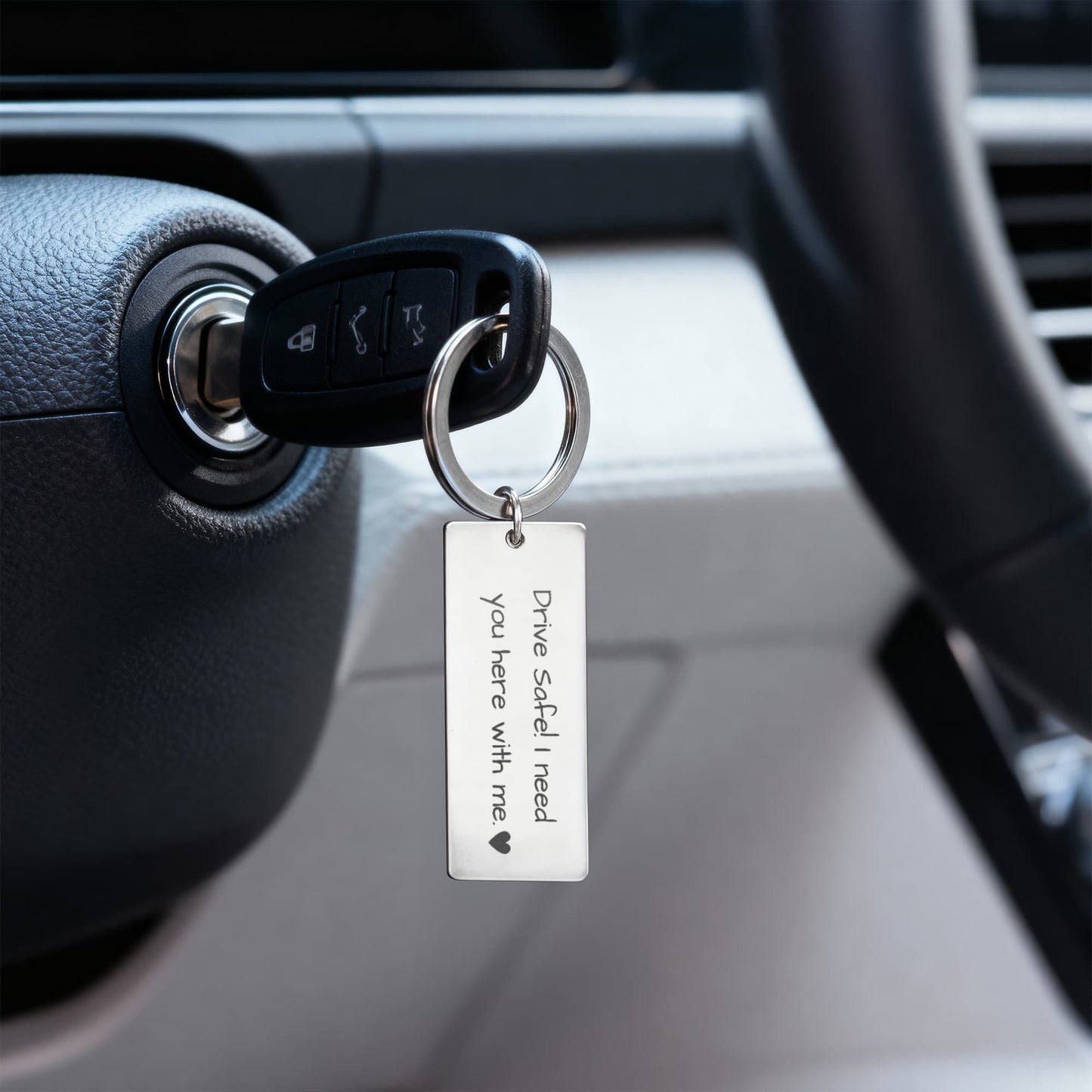 Drive Safe Rectangle Keychain