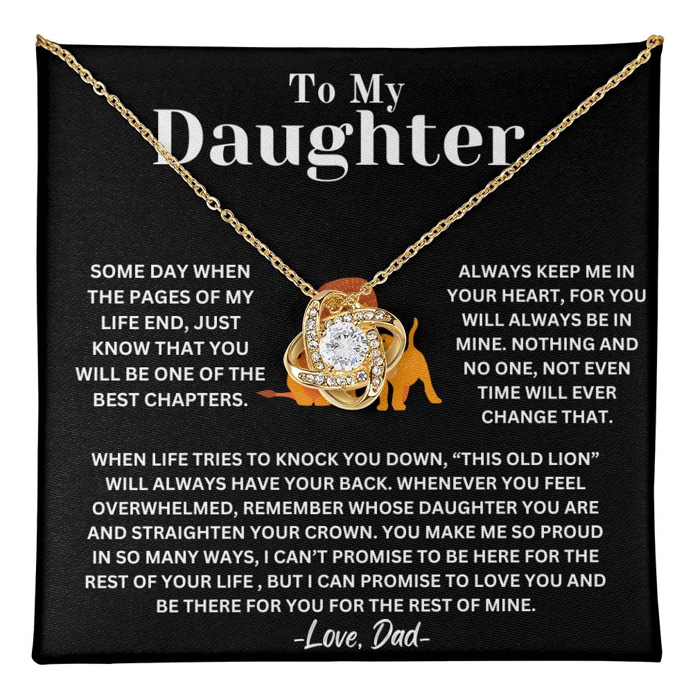 Love Knot Necklace - "This Old Lion" Daughter Gift from Dad