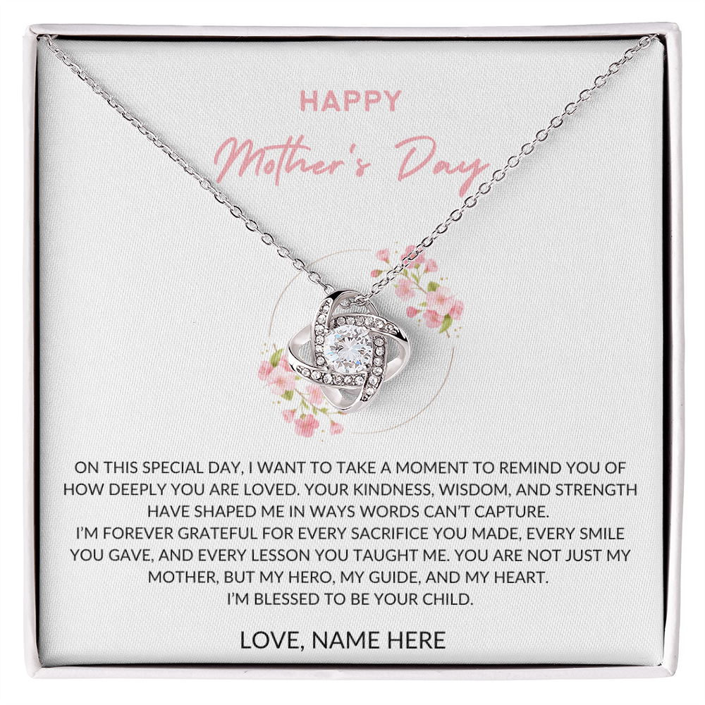 Endless Love Endless Gratitude Love Knot Necklace Perfect Gift for Mother's Day