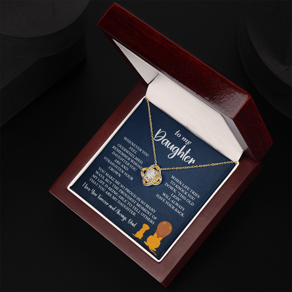 This Old Lion & His Princess – Dad to Daughter Love Knot Necklace
