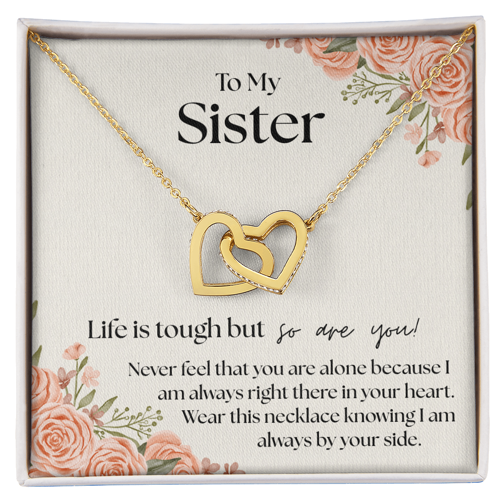 Always By Your Side – Sister's Interlocking Hearts Necklace