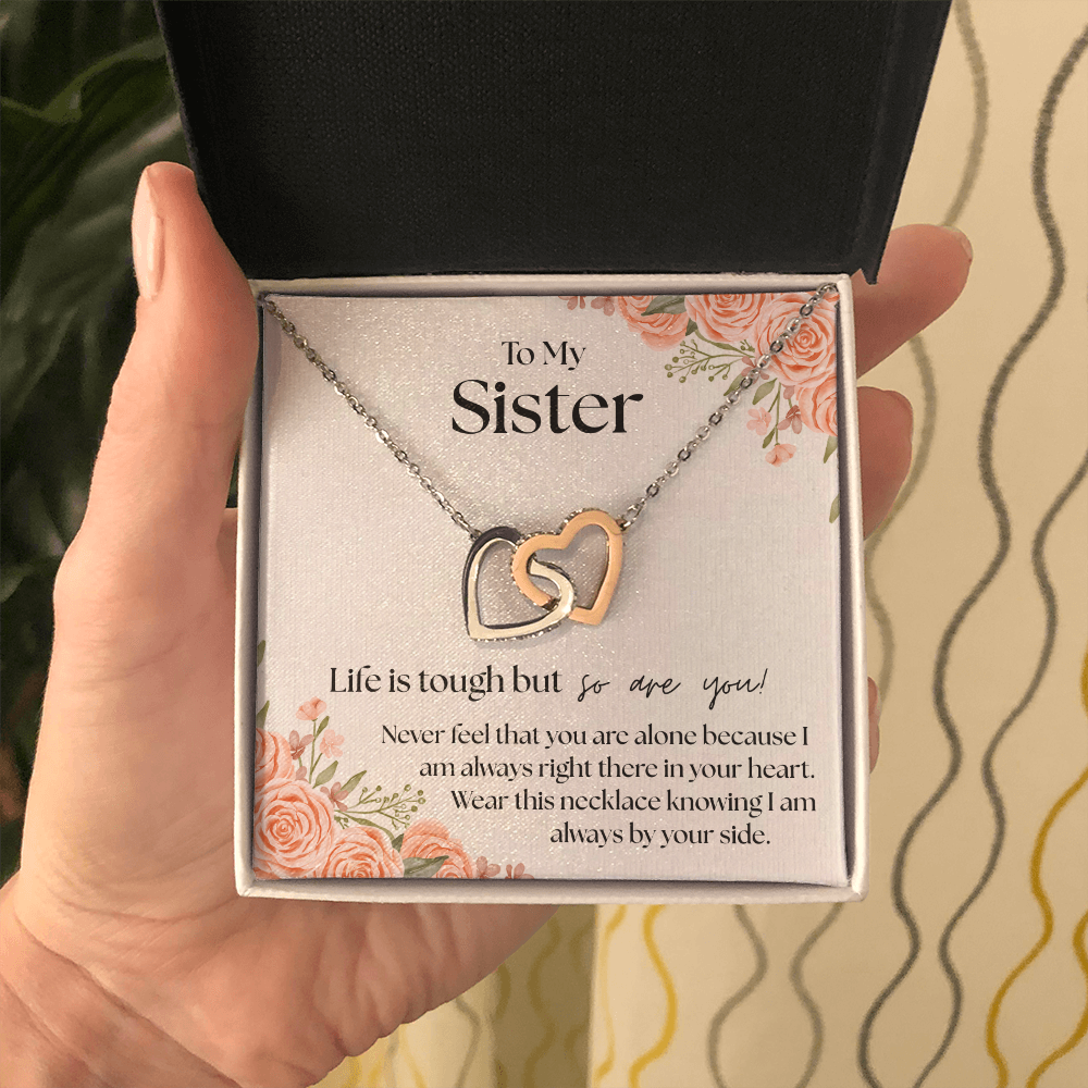 Always By Your Side – Sister's Interlocking Hearts Necklace