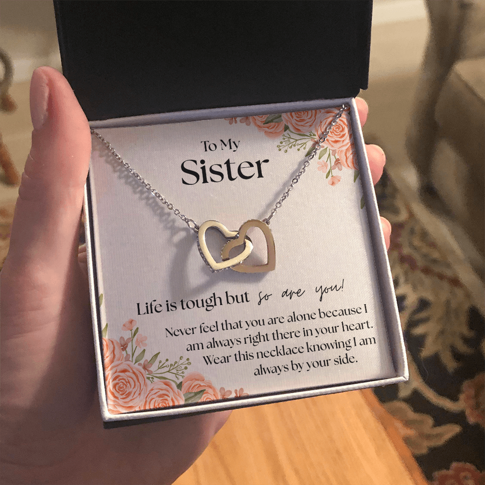 Always By Your Side – Sister's Interlocking Hearts Necklace