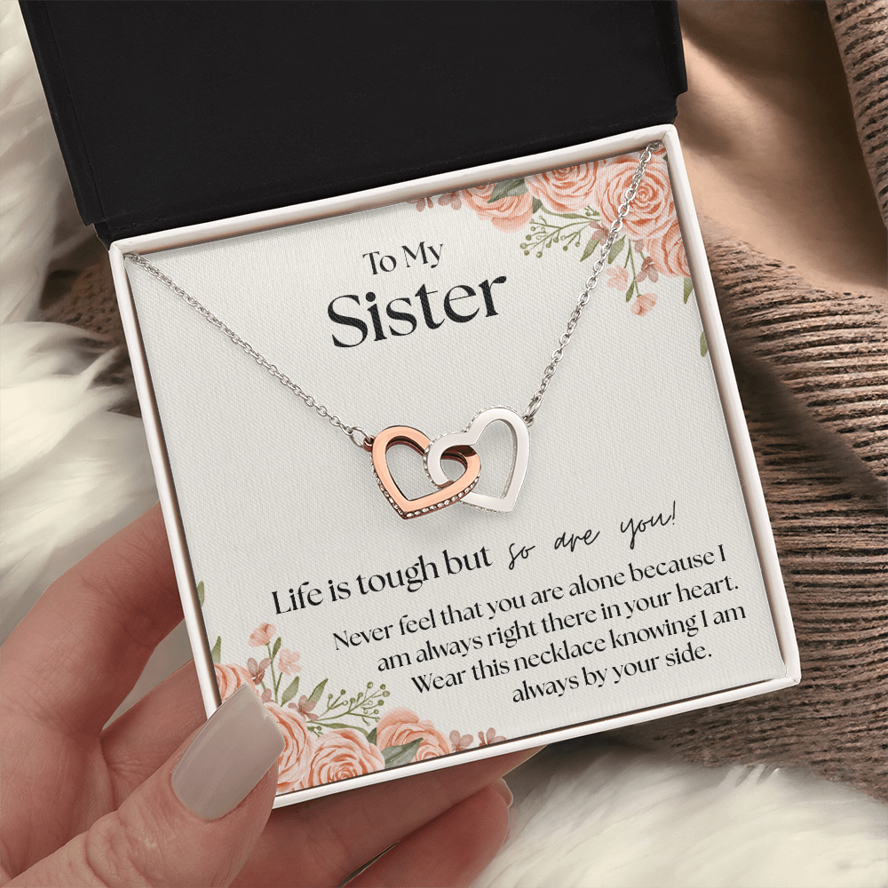 Always By Your Side – Sister's Interlocking Hearts Necklace