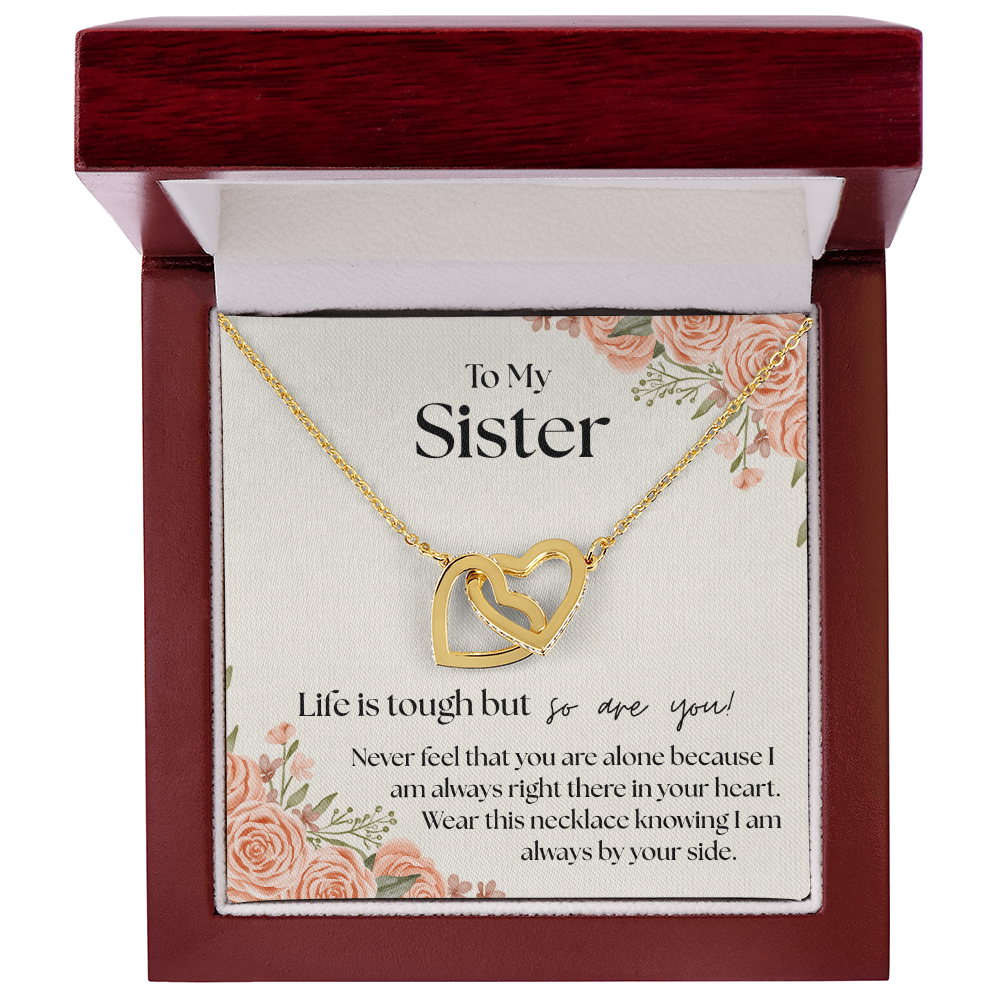 Always By Your Side – Sister's Interlocking Hearts Necklace