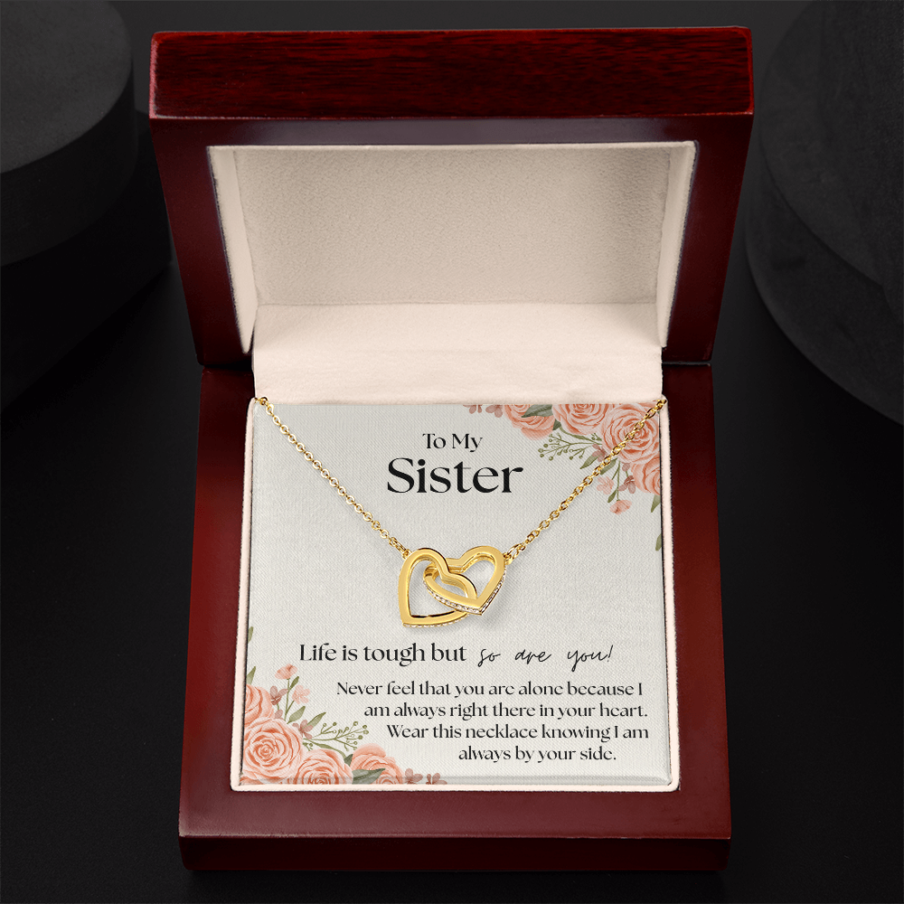 Always By Your Side – Sister's Interlocking Hearts Necklace