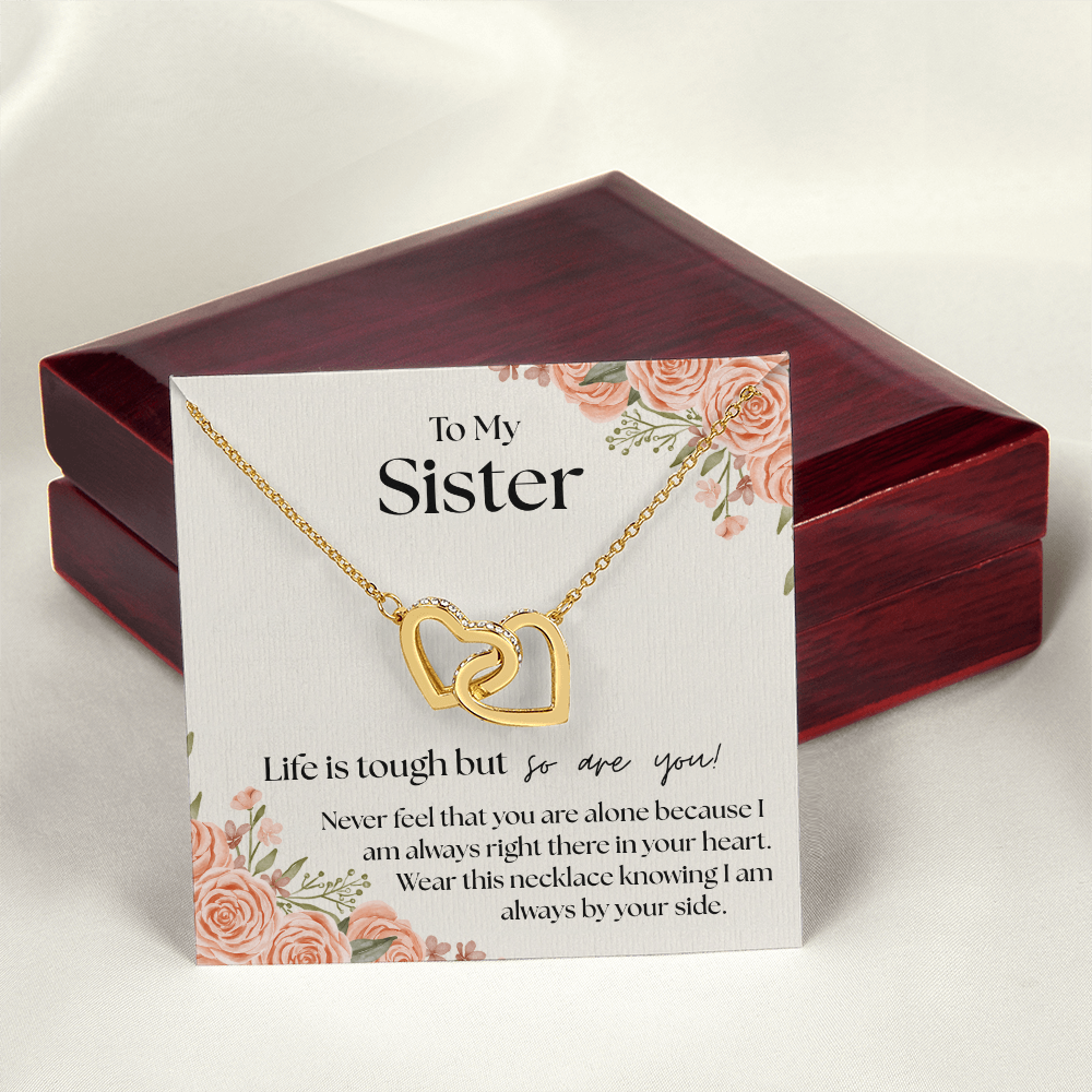 Always By Your Side – Sister's Interlocking Hearts Necklace