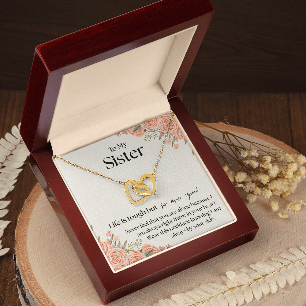 Always By Your Side – Sister's Interlocking Hearts Necklace