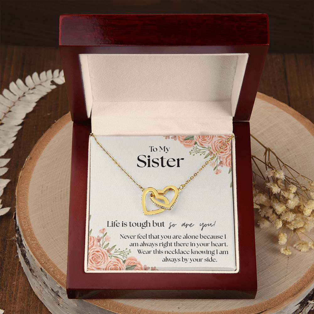 Always By Your Side – Sister's Interlocking Hearts Necklace