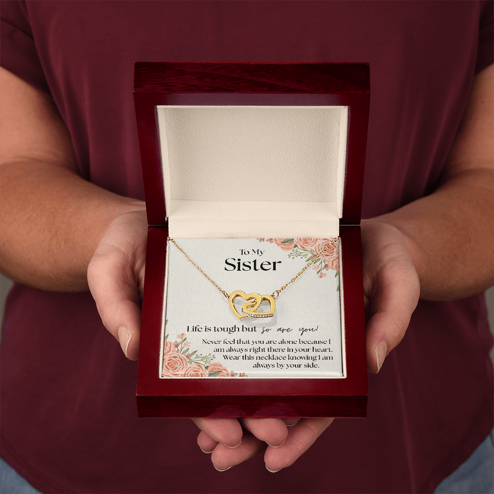 Always By Your Side – Sister's Interlocking Hearts Necklace