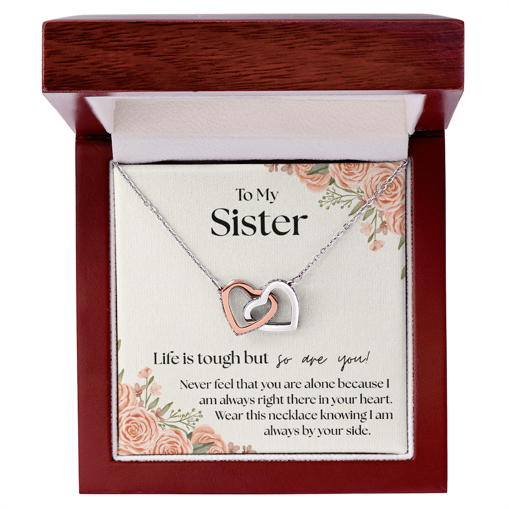 Always By Your Side – Sister's Interlocking Hearts Necklace