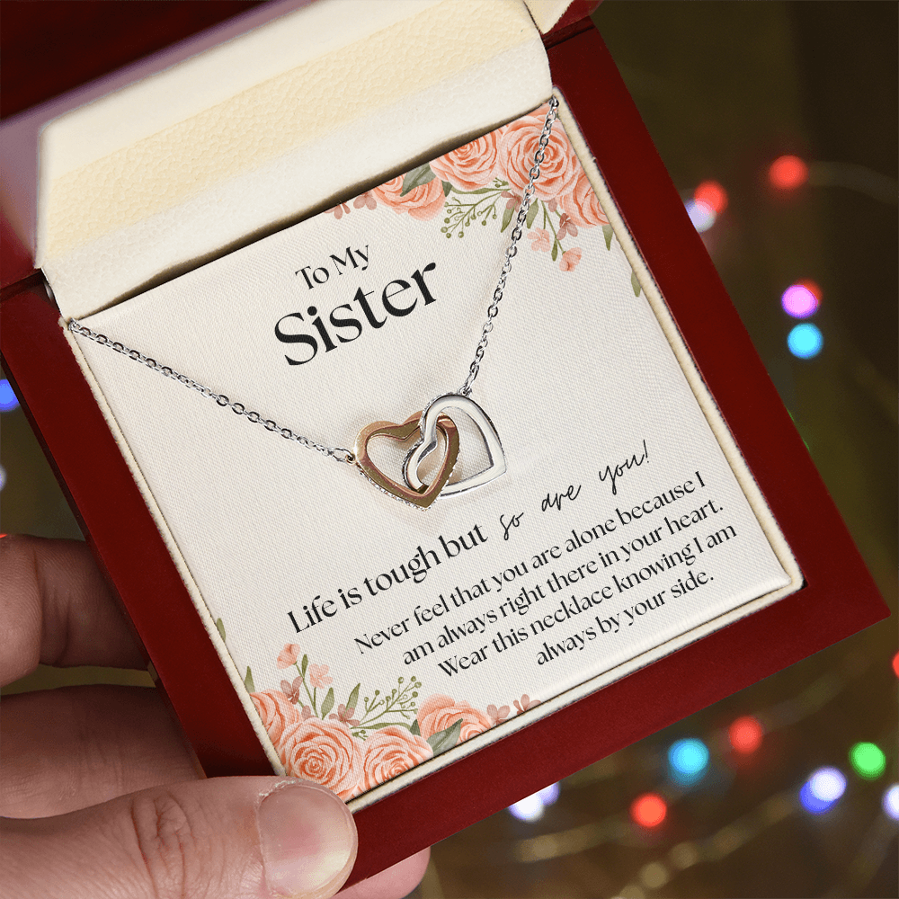 Always By Your Side – Sister's Interlocking Hearts Necklace