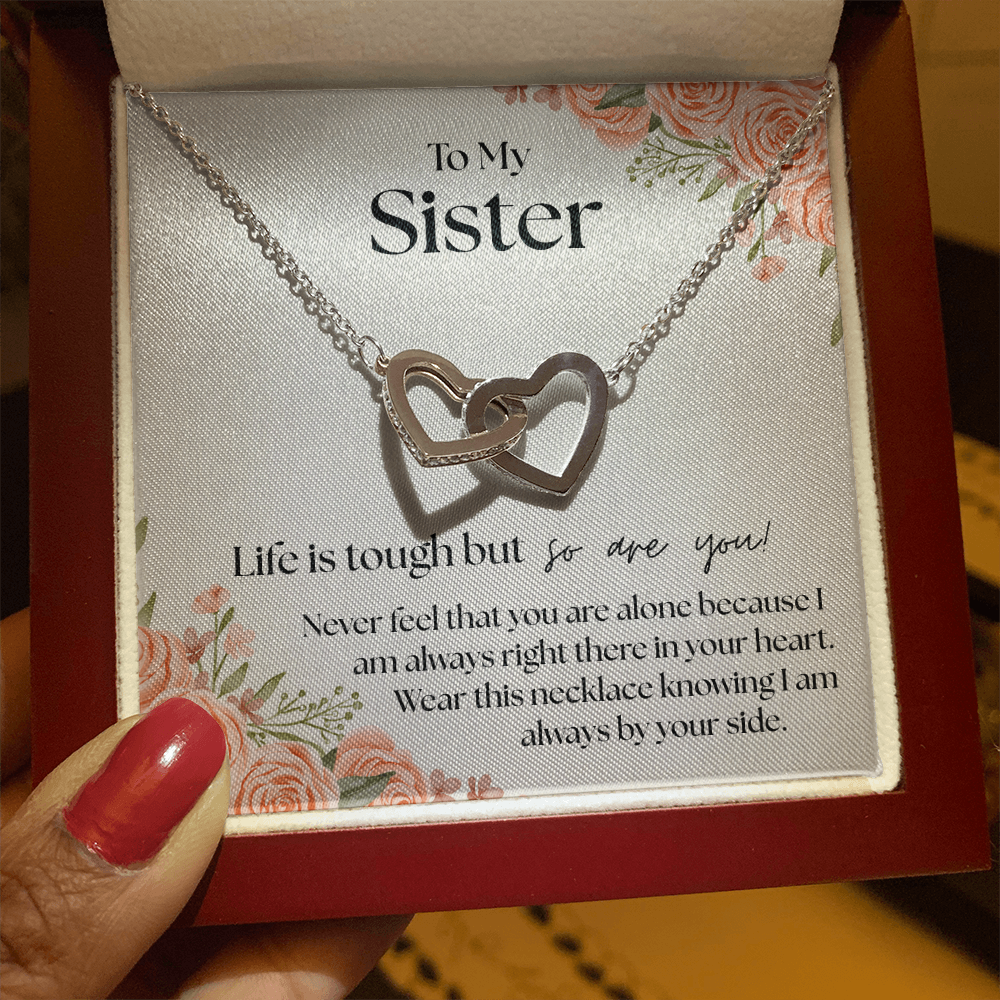 Always By Your Side – Sister's Interlocking Hearts Necklace