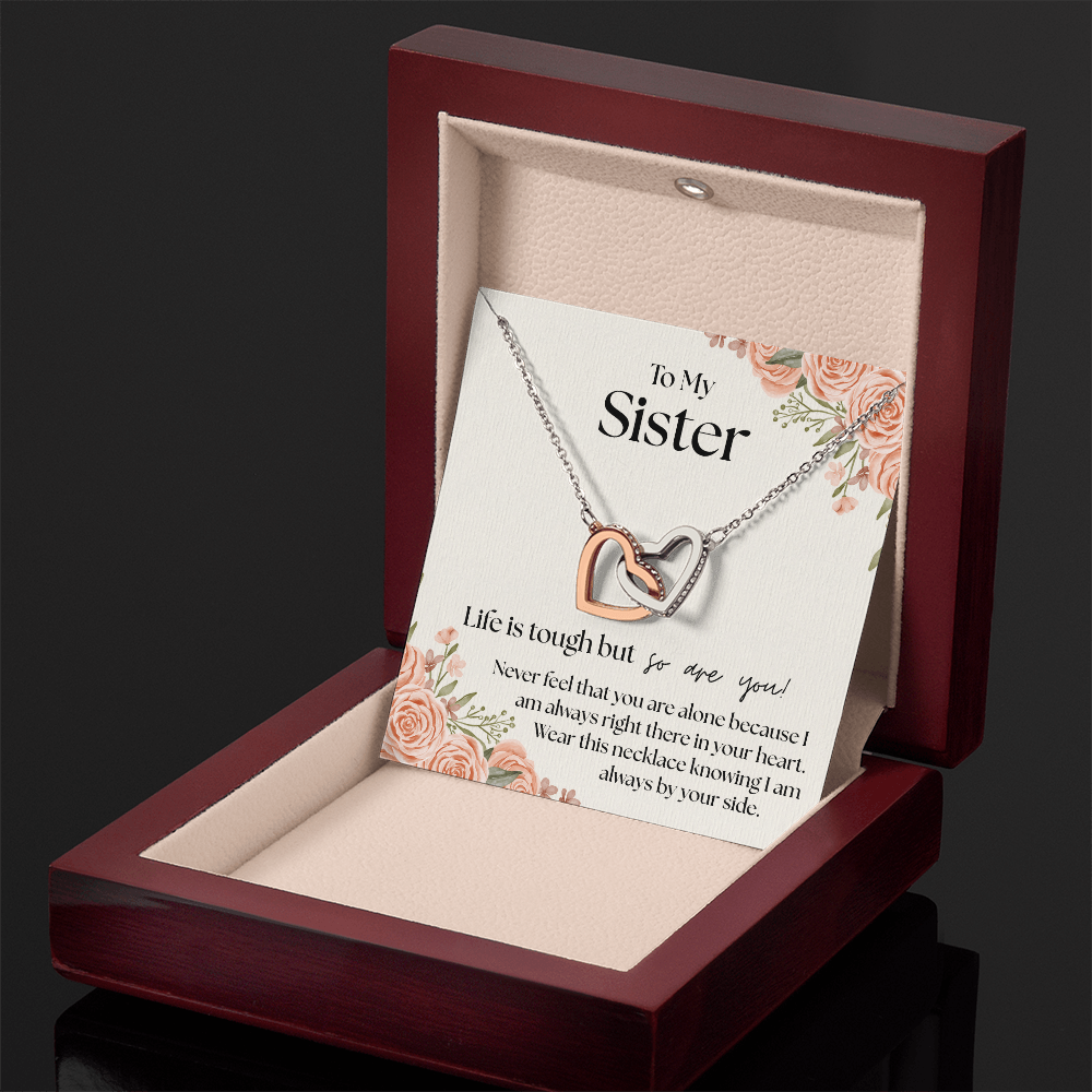 Always By Your Side – Sister's Interlocking Hearts Necklace