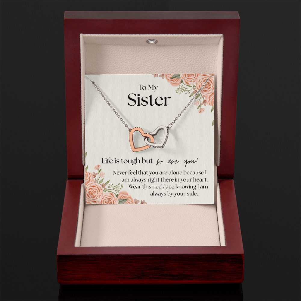 Always By Your Side – Sister's Interlocking Hearts Necklace