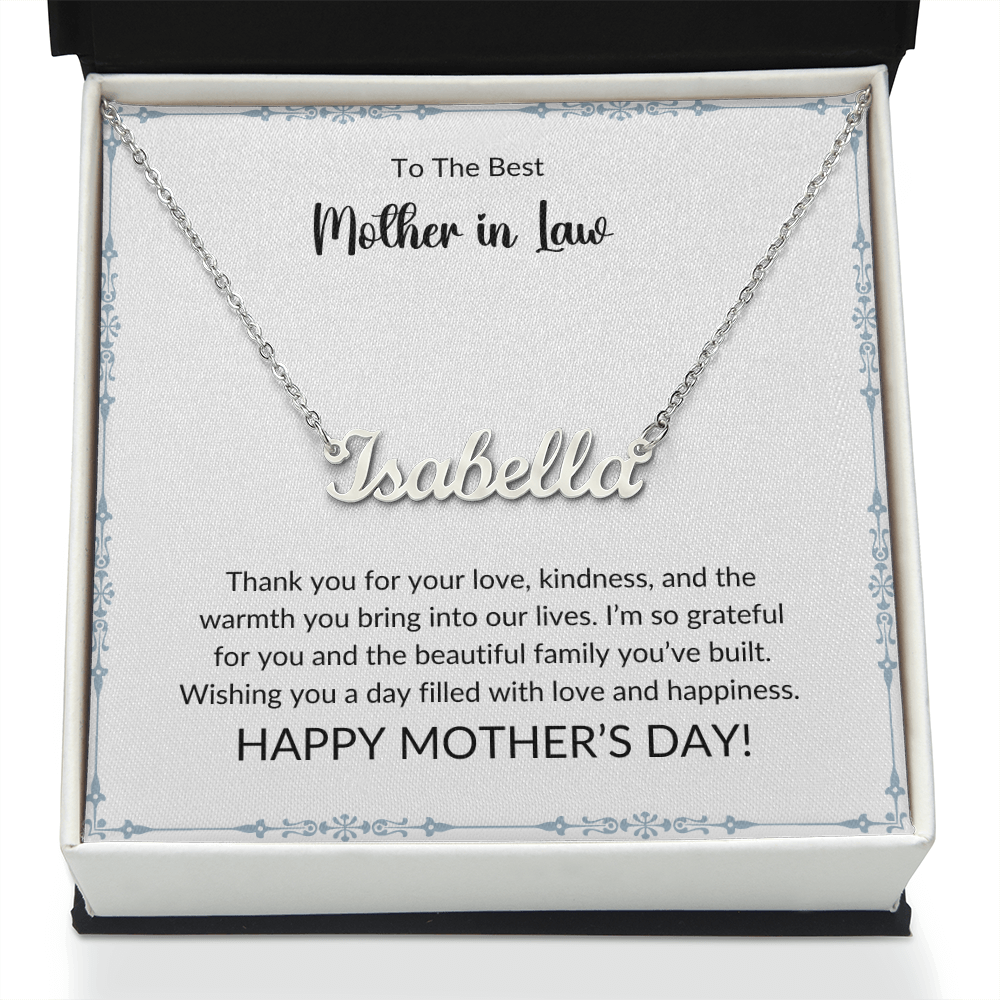 To My Wonderful Mother-In-Law - Forever Grateful Name Necklace