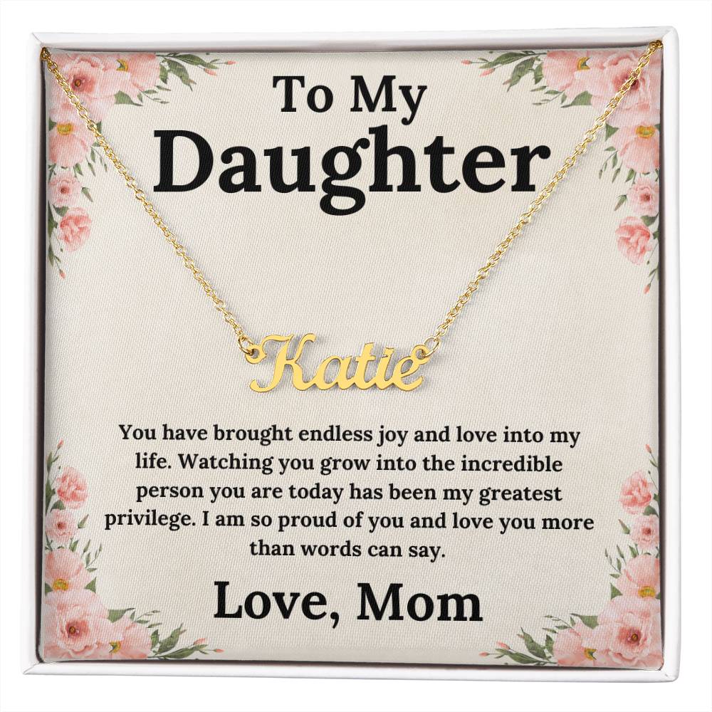 Endless Joy A Daughter’s Name, A Mother's Love - Custom Name Necklace