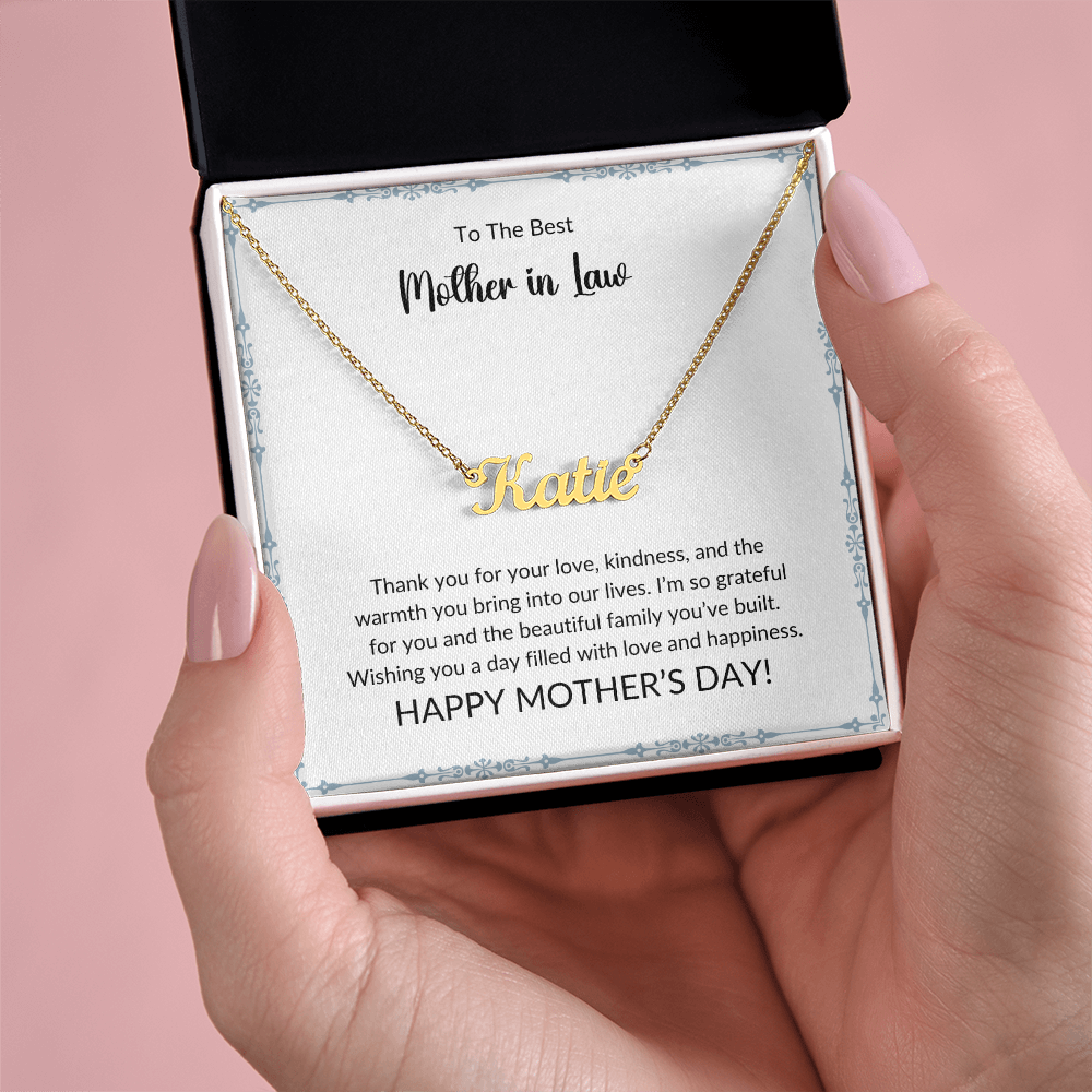 To My Wonderful Mother-In-Law - Forever Grateful Name Necklace