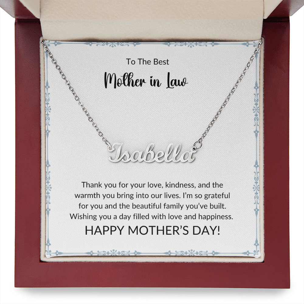 To My Wonderful Mother-In-Law - Forever Grateful Name Necklace