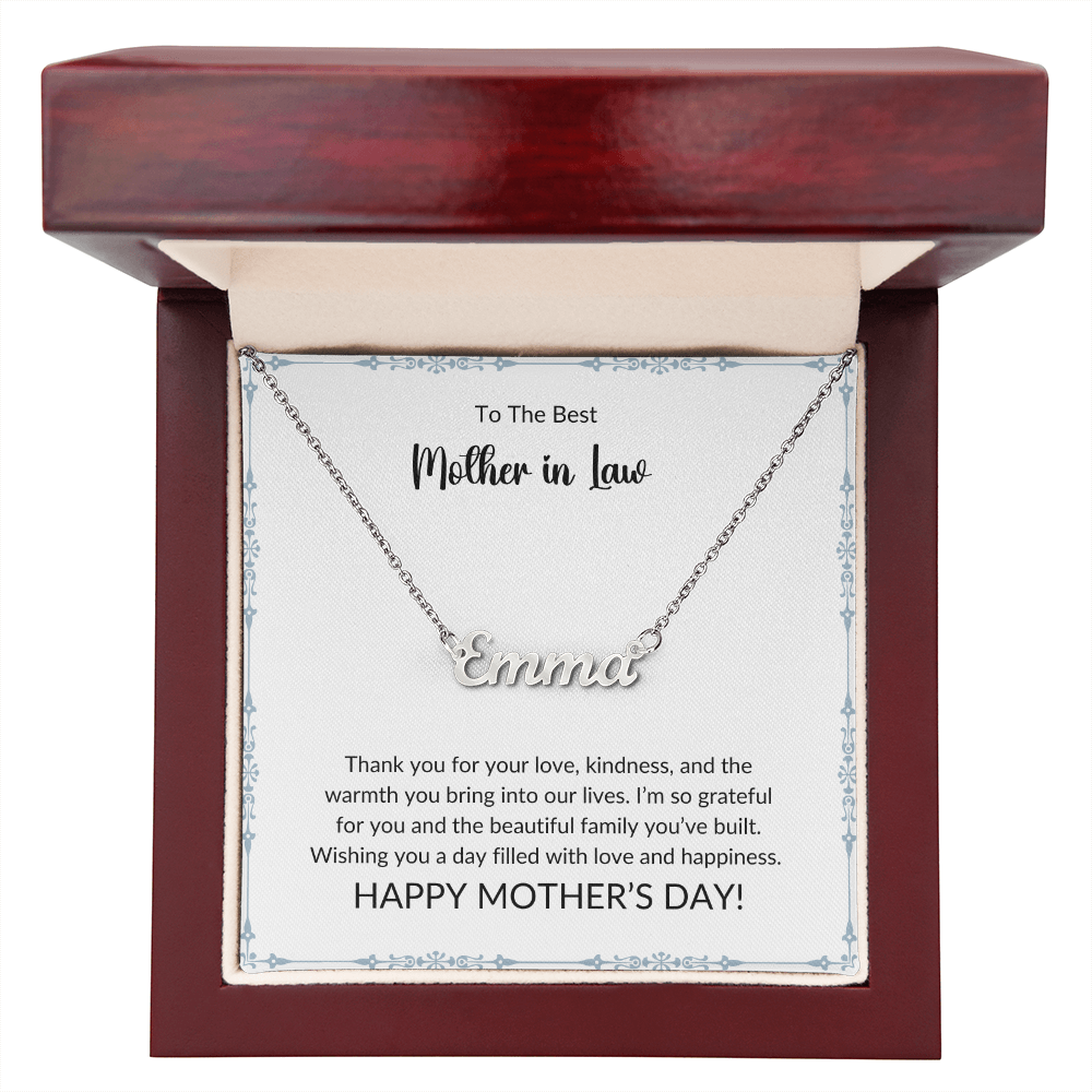 To My Wonderful Mother-In-Law - Forever Grateful Name Necklace