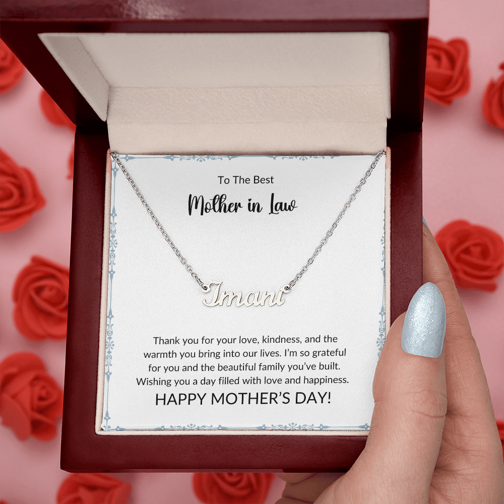 To My Wonderful Mother-In-Law - Forever Grateful Name Necklace