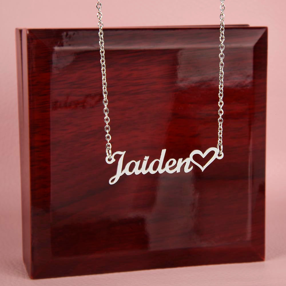To My Daughter Personalized Name Necklace With Heart Symbol