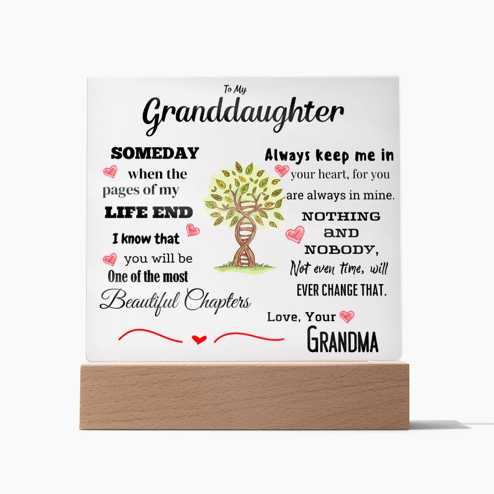 To My Granddaughter - Square Acrylic Plaque