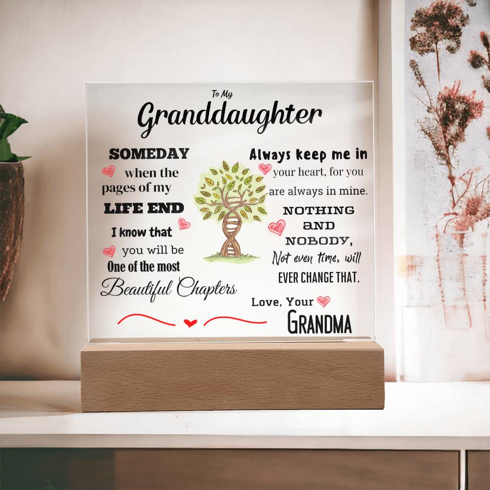 To My Granddaughter - Square Acrylic Plaque