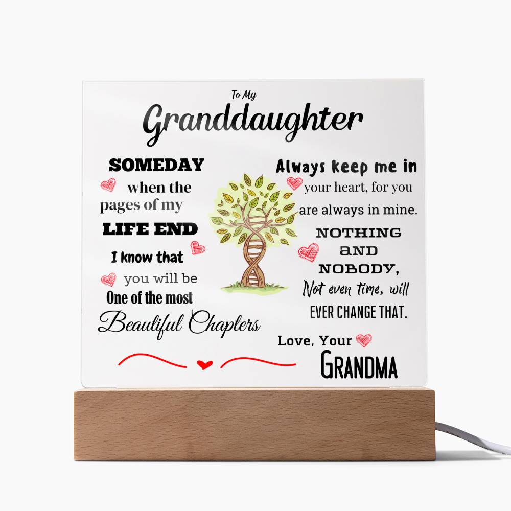 To My Granddaughter - Square Acrylic Plaque