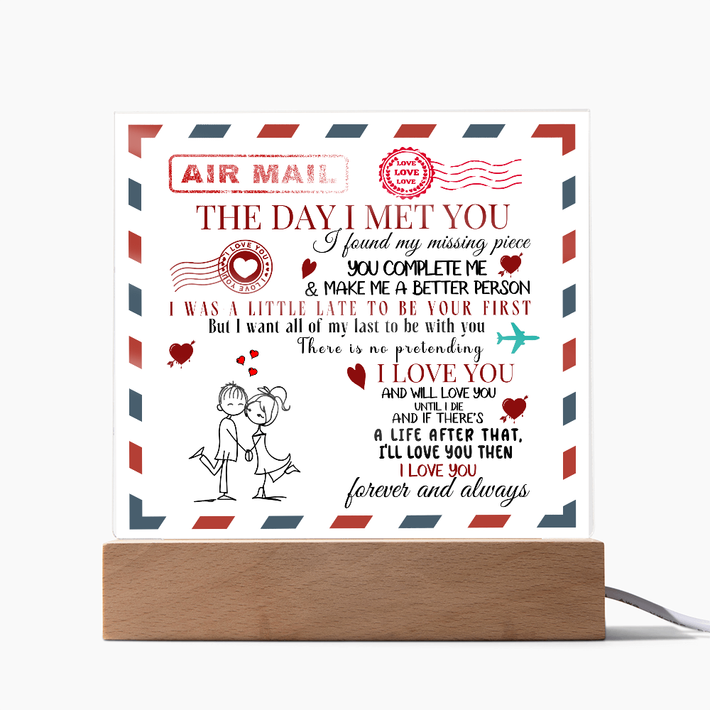 Square Acrylic Plaque - Forever and Always - Valentines Day Gift