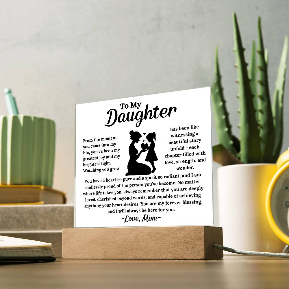 To My Daughter - My Forever Blessing - Square Acrylic Plaque