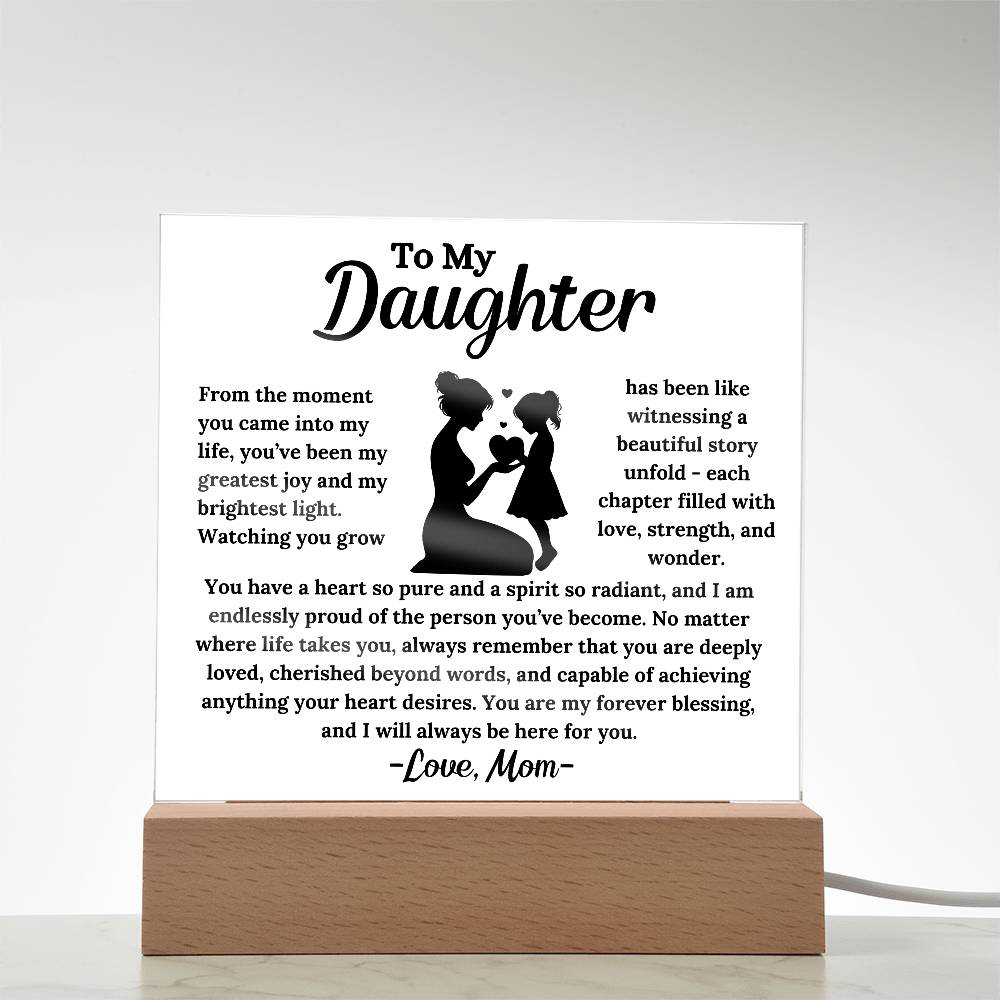 To My Daughter - My Forever Blessing - Square Acrylic Plaque