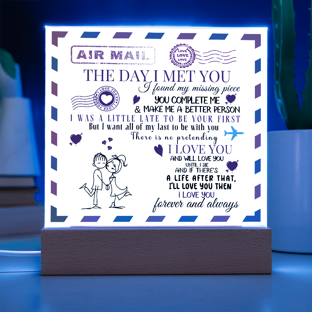 Square Acrylic Plaque - Forever and Always - Valentines Day Gift