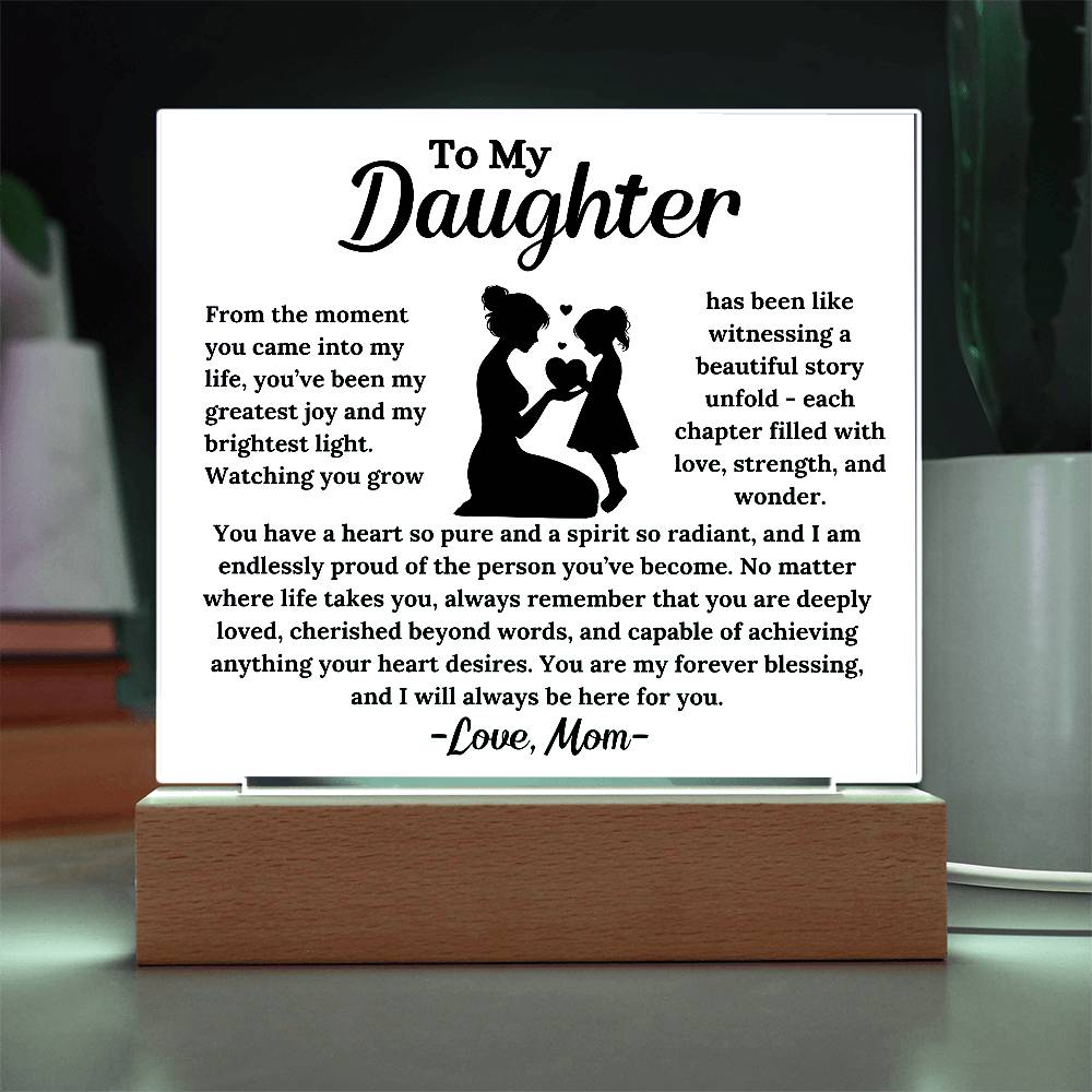 To My Daughter - My Forever Blessing - Square Acrylic Plaque