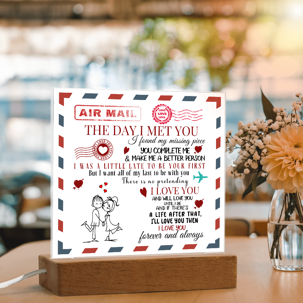 Square Acrylic Plaque - Forever and Always - Valentines Day Gift