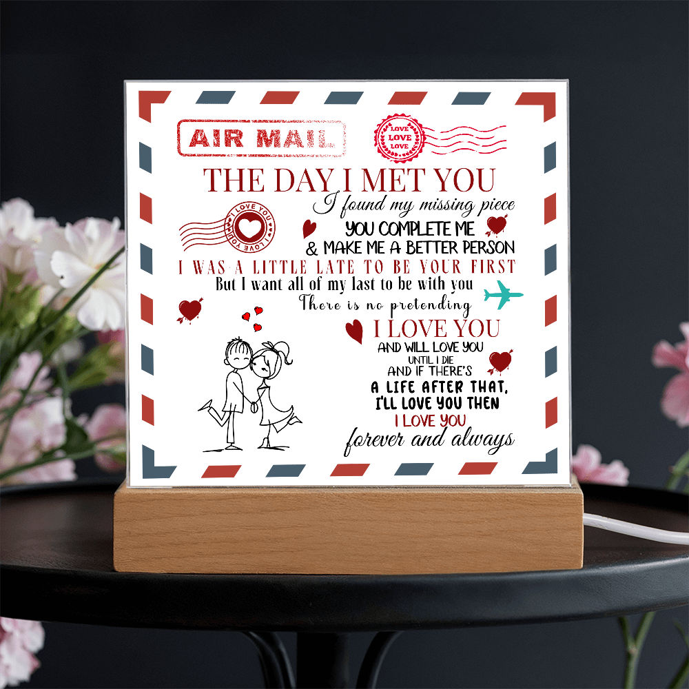 Square Acrylic Plaque - Forever and Always - Valentines Day Gift