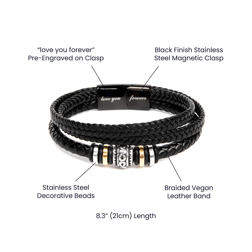 To My Son - Love You Forever Bracelet - A Mother's Unending Love - Gift From Mom