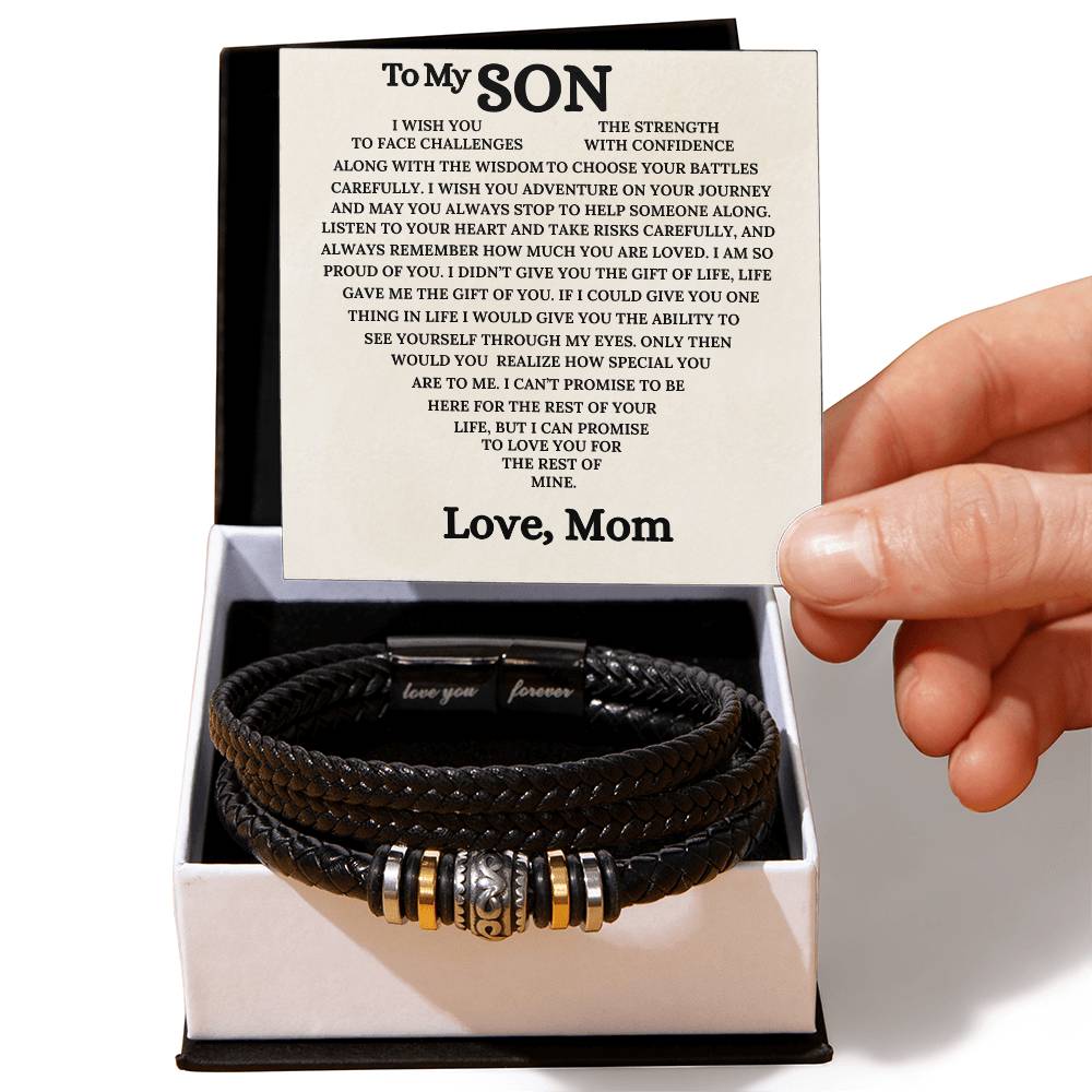 To My Son - Love You Forever Bracelet - A Mother's Unending Love - Gift From Mom
