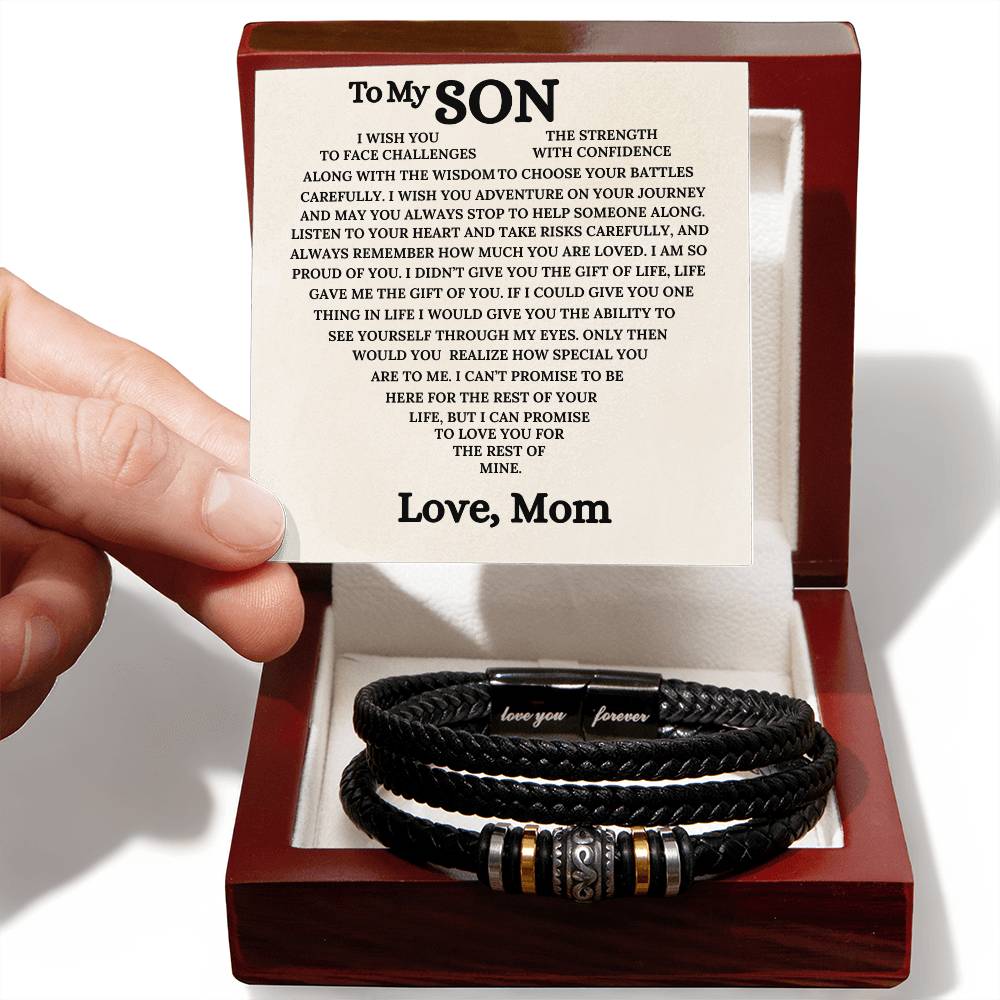 To My Son - Love You Forever Bracelet - A Mother's Unending Love - Gift From Mom