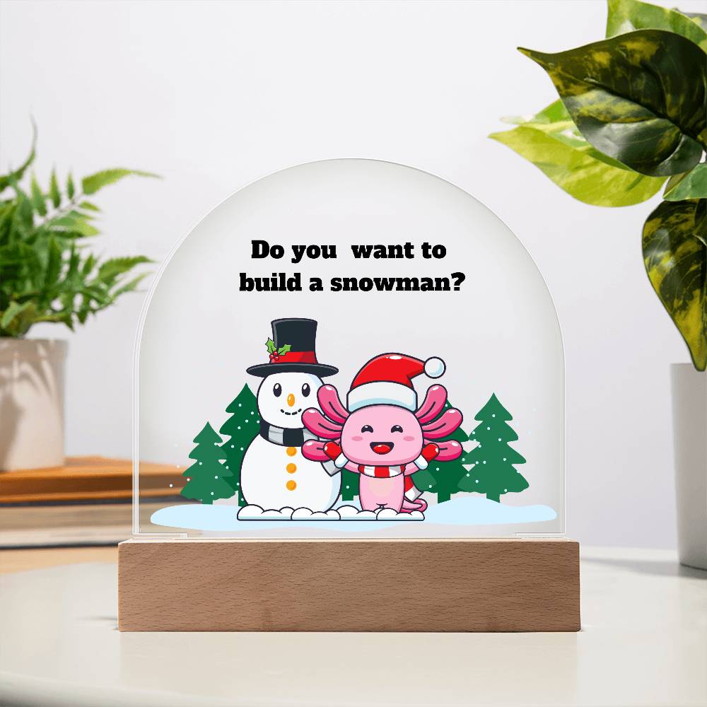 Cute Axolotl, Axolotl Holiday Invitation, Dome Acrylic Plaque Festive Holiday Decoration